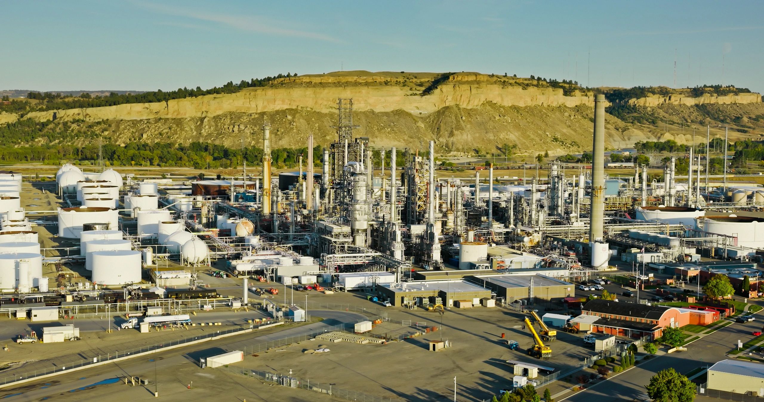 Aerial view of industrial facility for environmental context