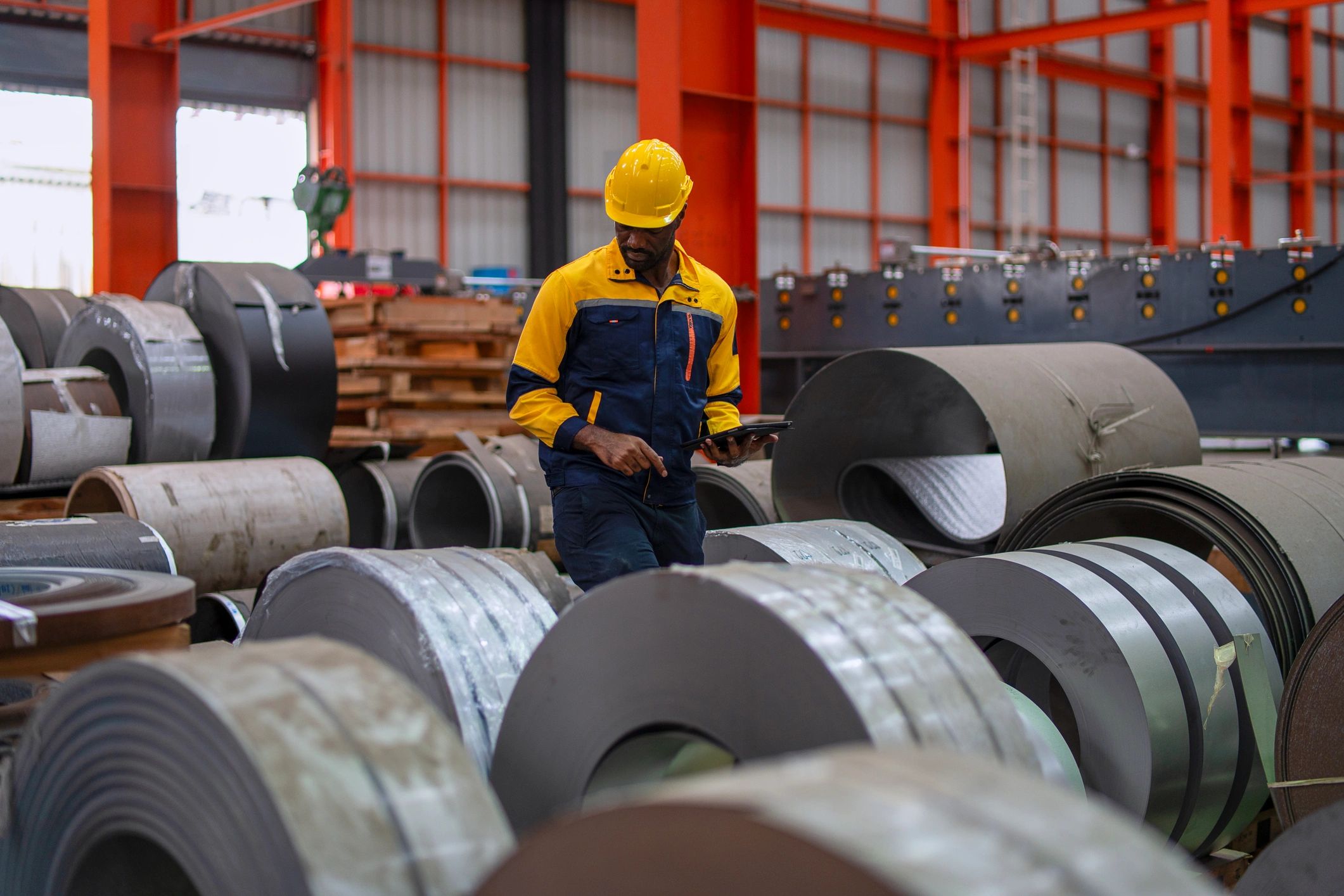 Engineer conducting an industrial site inspection