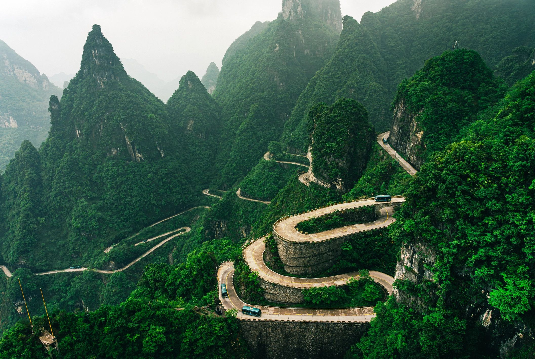 Mountain road showing roadway alignment